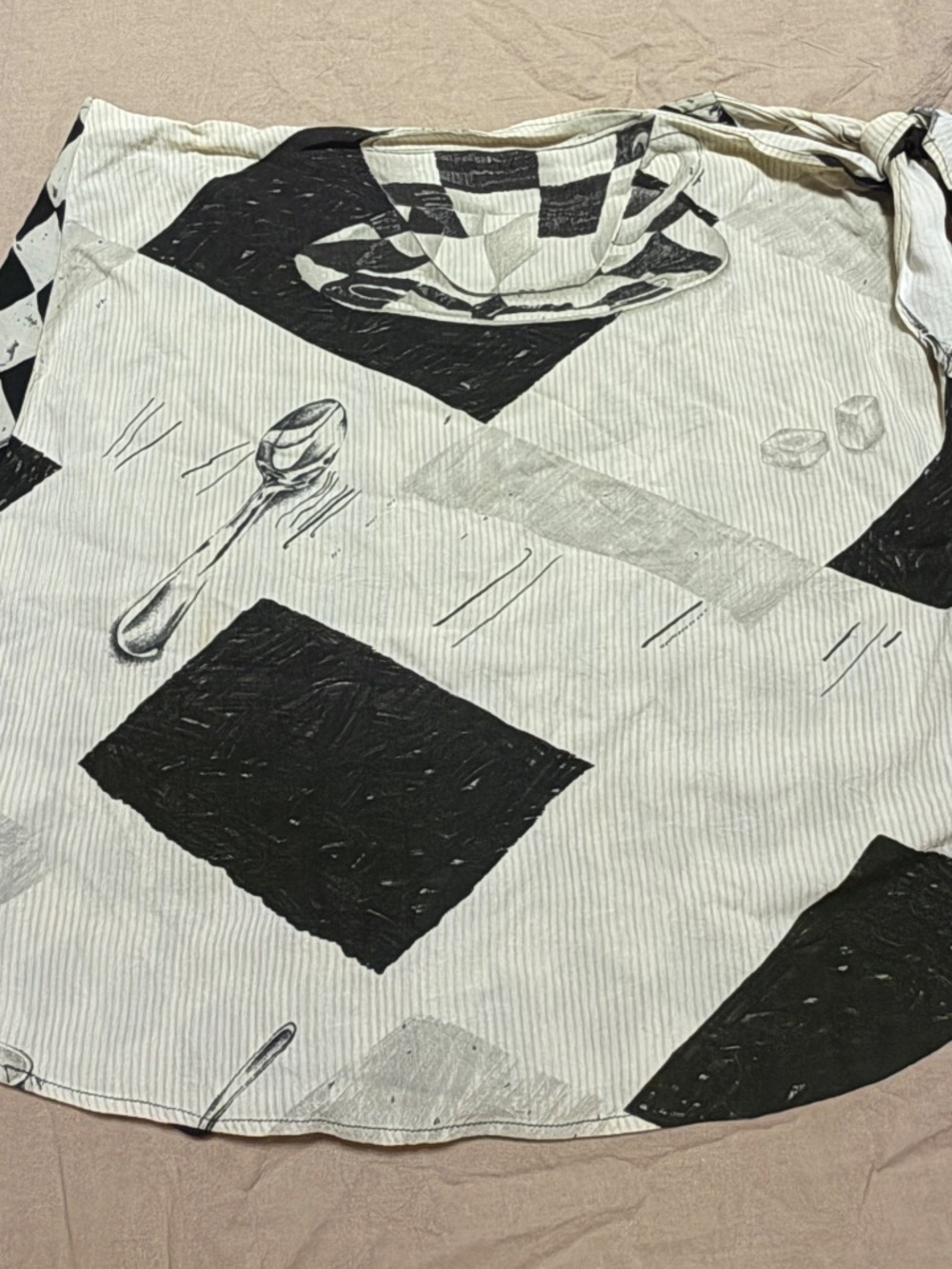 Jams World Vintage Black White Abstract Checkerboard Wrap Skort Shorts skirt M - Picture 3 of 13